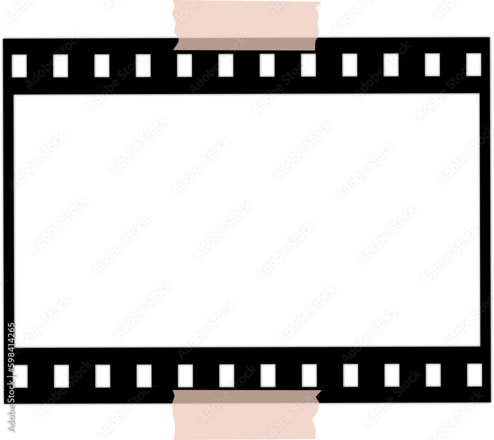 Obraz premium Isolated Negative Film Transparent Frame with Tape