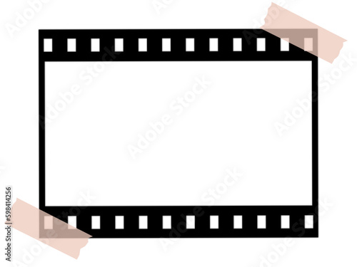 Isolated Negative Film Transparent Frame with Tape