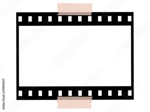 Isolated Negative Film Transparent Frame with Tape