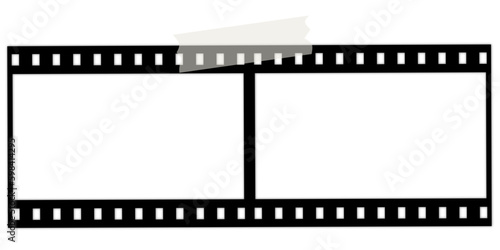 Isolated Negative Film Transparent Frame with Tape
