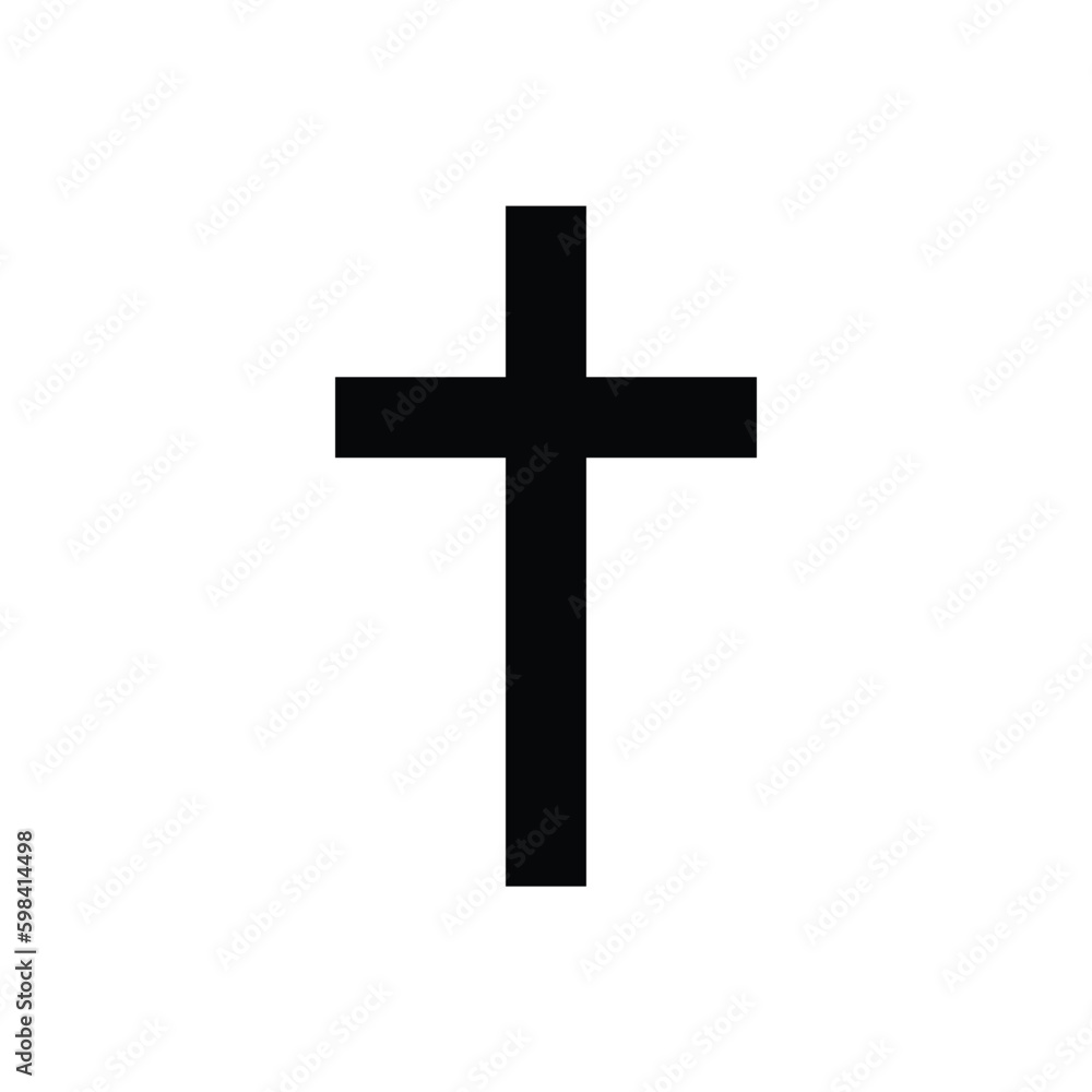 Cross vector icon. Christian cross flat sign design. Religious cross symbol. Religion pictogram. UX UI icon  - obrazy, fototapety, plakaty 