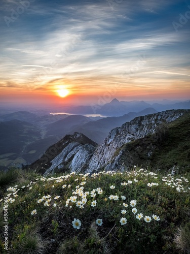 sunset in the mountains