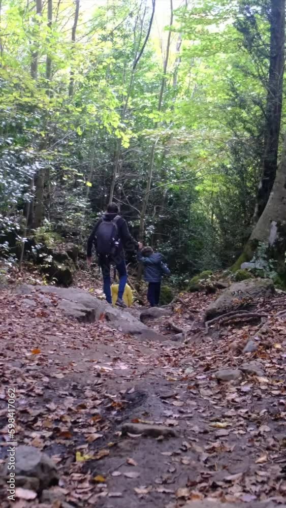 This heartwarming stock video captures a 38-year-old mother embracing the joy of parenthood as she takes her two adorable children, aged 5 and 3, on a delightful stroll through a picturesque national This heartwarming stock video captures a 38-year-old mother embracing the joy of parenthood as she takes her two adorable children, aged 5 and 3, on a delightful stroll through a picturesque national