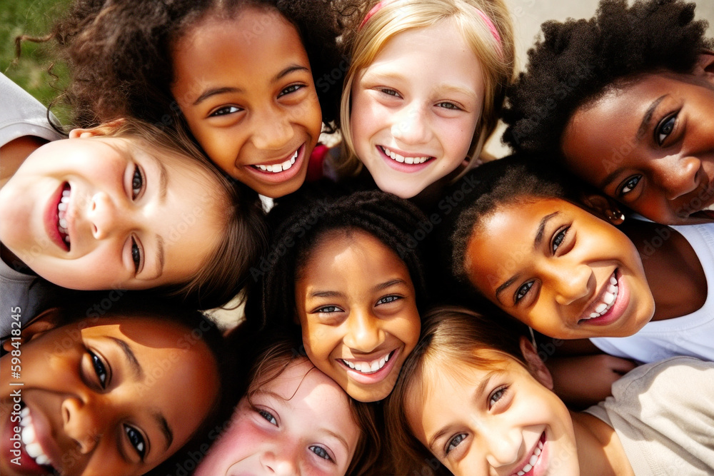United by laughter, kids of all races come together as best friends, sharing pure joy and innocence. Embracing diversity, their smiles light up the world. Generative AI United by laughter, kids of all races come together as best friends, sharing pure joy and innocence. Embracing diversity, their smiles light up the world. Generative AI
