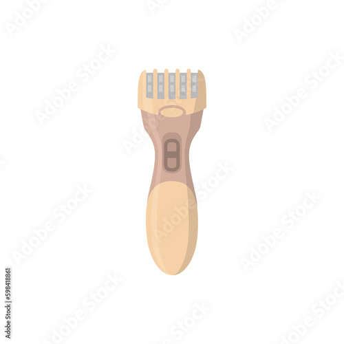 Electric shaver or manual epilator flat vector illustration isolated on white.