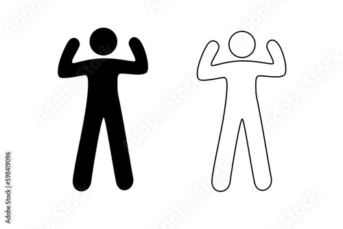 People flexing biceps