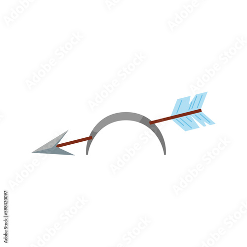 Halloween headband with arrow, flat cartoon vector illustration isolated.