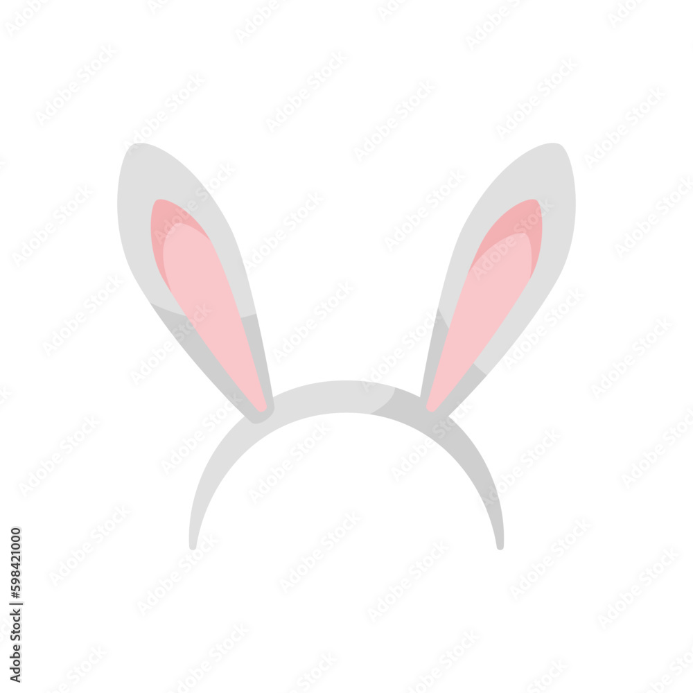 Headband with bunny ears flat style, vector illustration