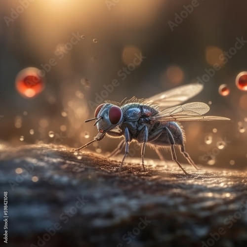 Fly in natural habitat (generative AI) © HandmadePictures
