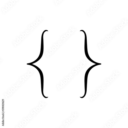Text brackets, quote, banner icon