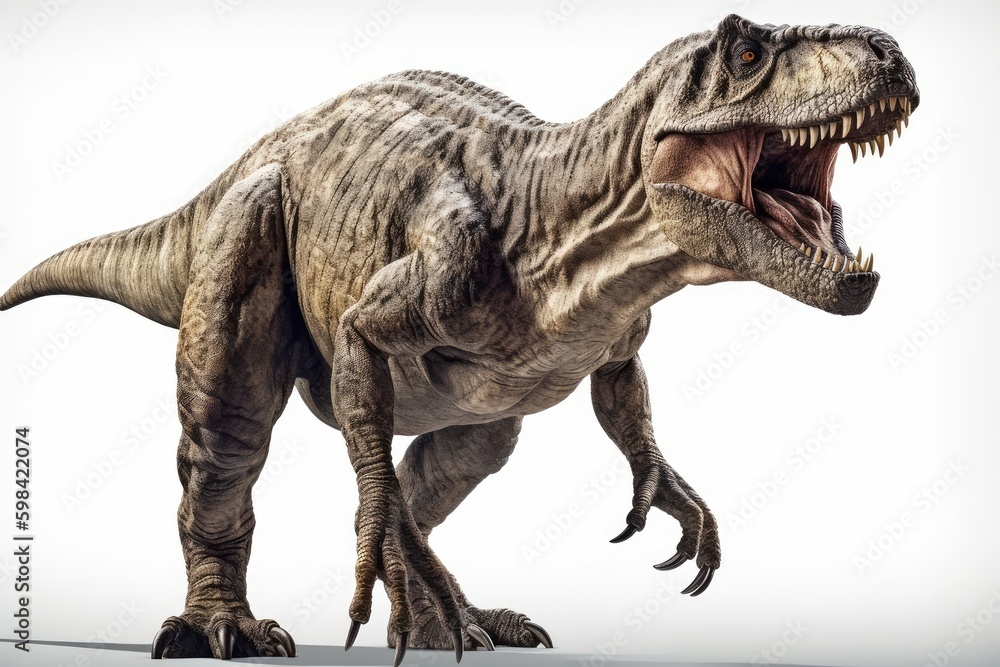 Tyrannosaurus Rex on white background. generative AI Tyrannosaurus Rex on white background. generative AI