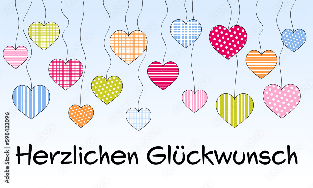 Herzlichen Glückwunsch - Schriftzug in deutscher Sprache ...