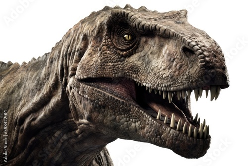 Tyrannosaurus Rex on white background. generative AI