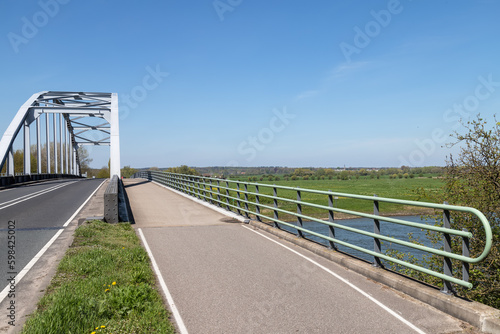 Arch bridge over the river IJssel near Doesburg.