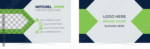 Modern Double sided creative, corporate and personal business card template or design.
