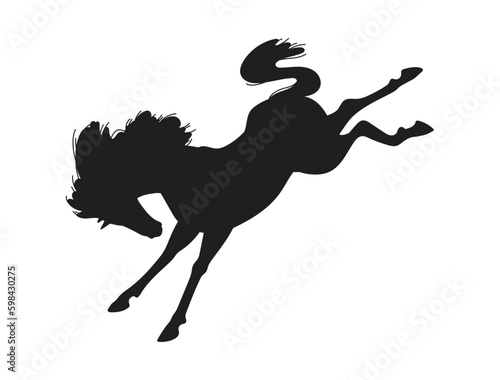 Black silhouette of horse flat style, vector illustration