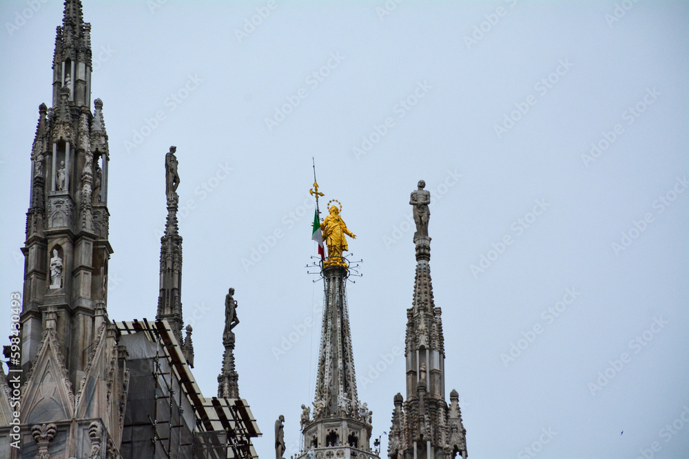 Statue of Jesus on the top of Duomo di Milano Statue of Jesus on the top of Duomo di Milano