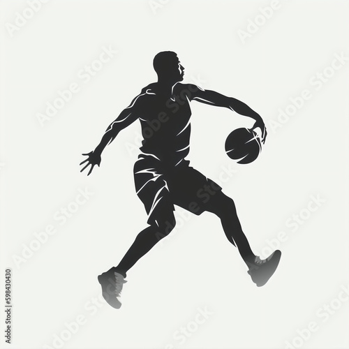 silhouette of basketball player isolated vector illustration on white background for logo, graphic design, advertising, and marketing. generative ai