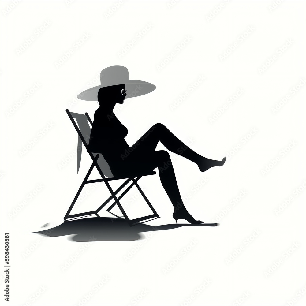 silhouette of sunbathing girl isolated vector illustration on white background for logo, graphic design, advertising, and marketing. generative ai silhouette of sunbathing girl isolated vector illustration on white background for logo, graphic design, advertising, and marketing. generative ai