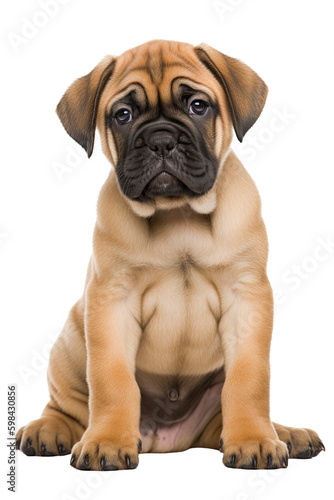 bullmastiff puppy isolated on a transparent background, generative ai