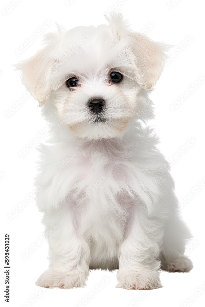 maltese puppy isolated on a transparent background, generative ai maltese puppy isolated on a transparent background, generative ai