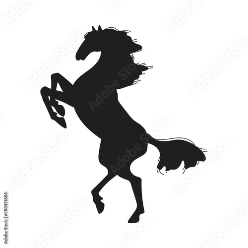 Horse black silhouette, vector illustration isolated on white background.
