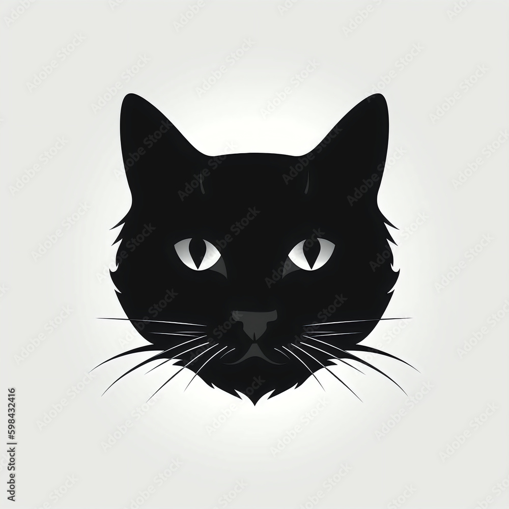 cat silhouette, isolated vector illustration on white background for logo, graphic design, advertising, and marketing. generative ai cat silhouette, isolated vector illustration on white background for logo, graphic design, advertising, and marketing. generative ai