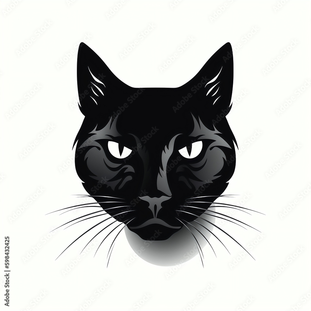 cat silhouette, isolated vector illustration on white background for logo, graphic design, advertising, and marketing. generative ai cat silhouette, isolated vector illustration on white background for logo, graphic design, advertising, and marketing. generative ai