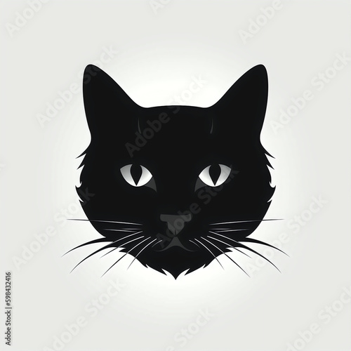cat silhouette, isolated vector illustration on white background for logo, graphic design, advertising, and marketing. generative ai © ShadowHero