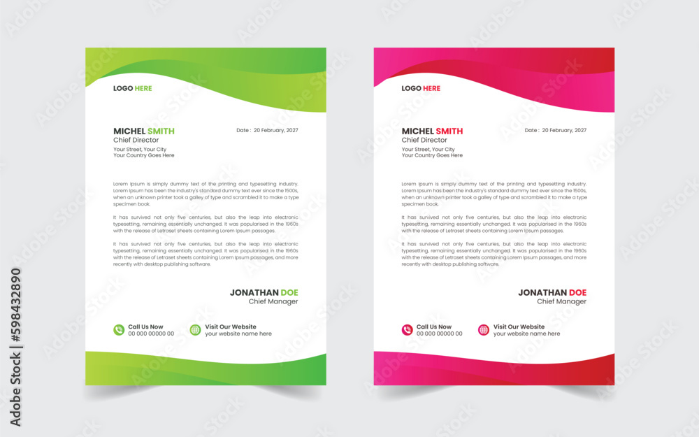 The Best And Most Exceptional, Wonderful Letterhead Design Template.  Modern Letterhead template. Flyer, Social Media, Email signature.
