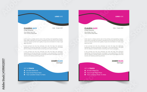 The Best And Most Exceptional, Wonderful Letterhead Design Template.  Modern Letterhead template. Flyer, Social Media, Email signature.
