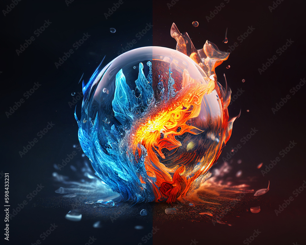The contrast between fire and ice on a crystal ball - desktop ...