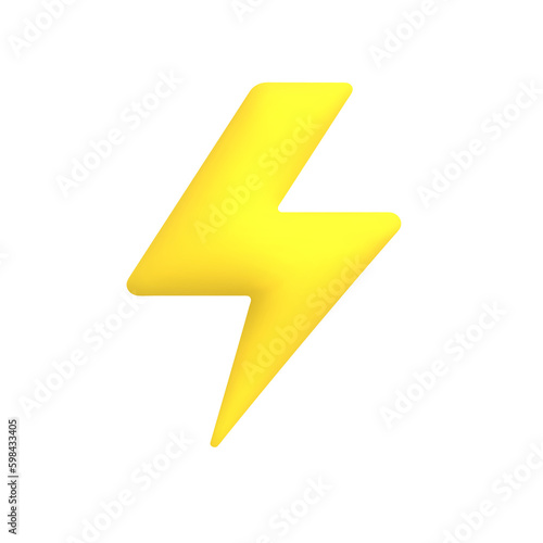 Lightning, thunder. Cute weather realistic icon.