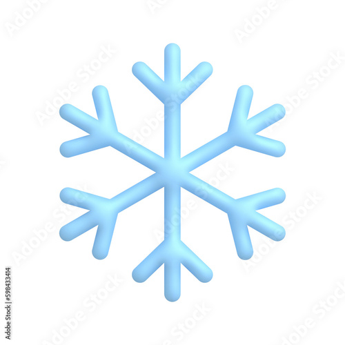 Snowflake, snow. Cute weather realistic icon.