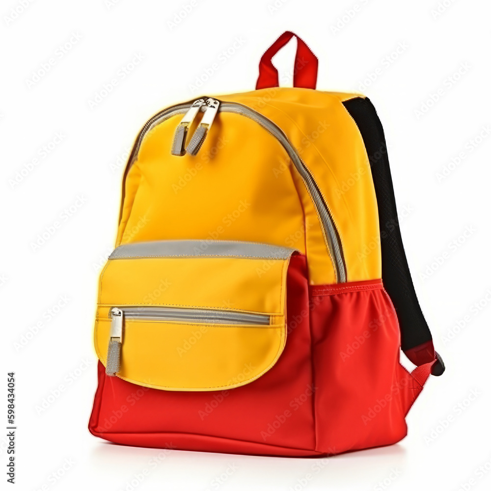 School backpack isolated. Illustration AI Generative. School backpack isolated. Illustration AI Generative.