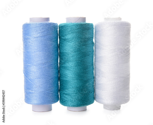 Sewing threads isolated on white background