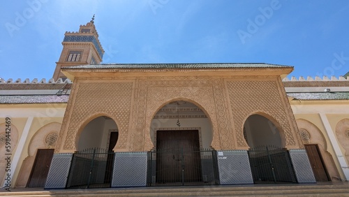 Tower of mosques in Morocco with an Islamic design, city of Tangier.
Islamic architecture, Africa.