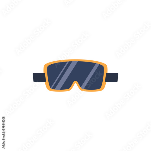Snowboarding goggles flat style, vector illustration