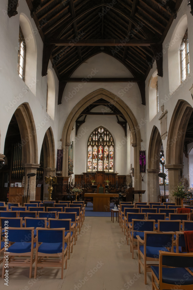 Inside Halesworth Parish Church in Suffolk.