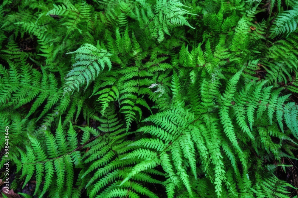 lush green plants in close-up view. Generative AI
