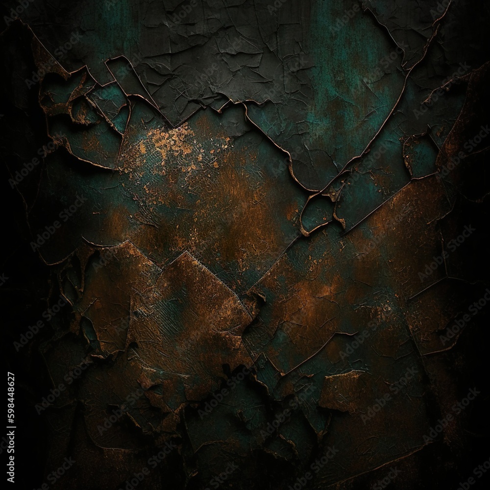 Captivating Wallpaper: A Weathered Copper Bronze Rust Texture on Dark Black Background