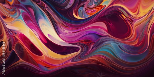 Psychedelic Abstract Pattern Background in Red  Purple  and Blue Colors  Generative AI
