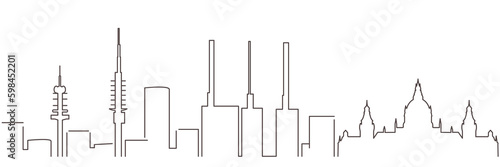 Hannover Dark Line Simple Minimalist Skyline With White Background