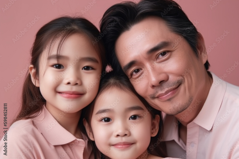 father and daughter, man and girl. Generative AI father and daughter, man and girl. Generative AI