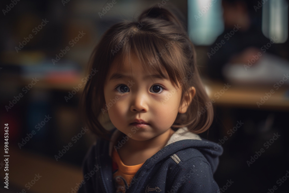 a toddler, child in kindergarten, portrait. Generative AI a toddler, child in kindergarten, portrait. Generative AI