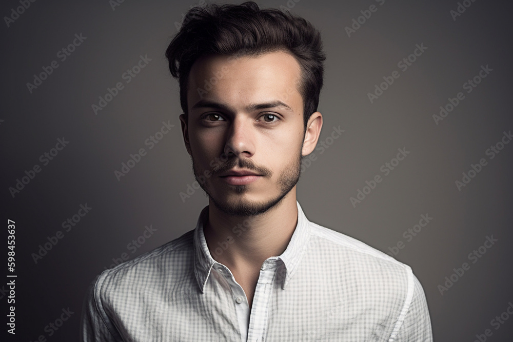 young adult man portrait. Generative AI young adult man portrait. Generative AI