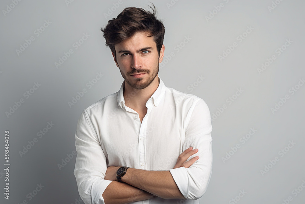 young adult man portrait. Generative AI young adult man portrait. Generative AI