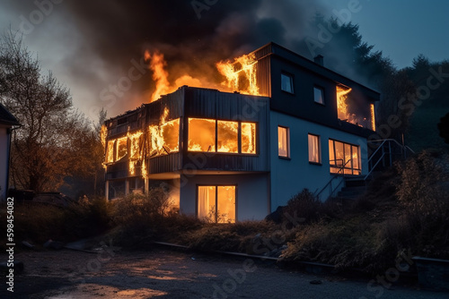 house on fire, house fire a...