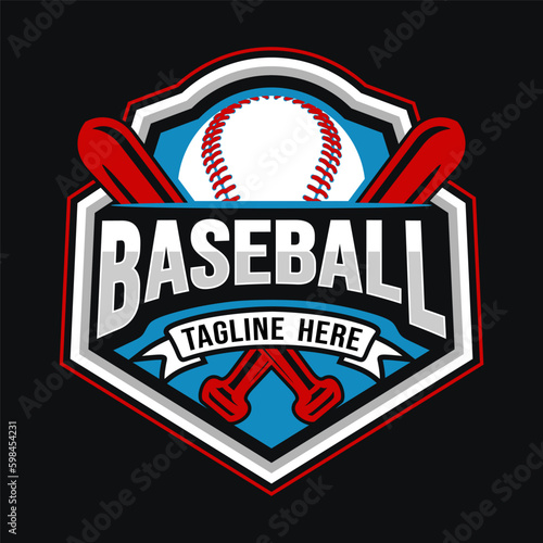 baseball logo design. badge shape with baseball icon, perfect for baseball team or club
