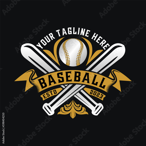 
baseball logo design. badge shape with baseball icon, perfect for baseball team or club